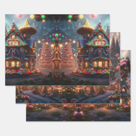 Juego de hojas planas de papel de ajuste de 3