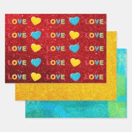 Juego de hojas planas de papel de ajuste de 3