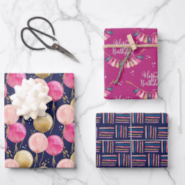 Juego de hojas planas de papel de ajuste de 3