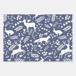 Juego de hojas planas de papel de ajuste de Navida