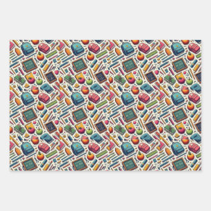 Juego de hojas planas de papel de ajuste de tema e