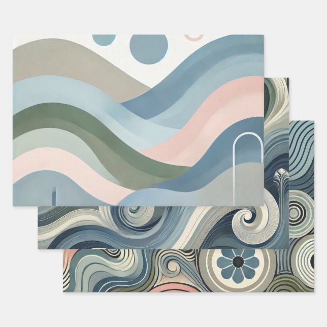 Juego de hojas planas de papel de envolver tema nó (Set)