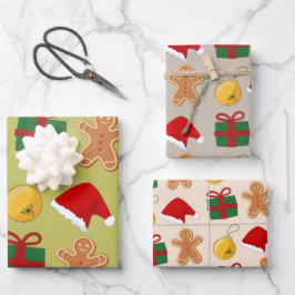 Juego de hojas planas de papel de envolvimiento de