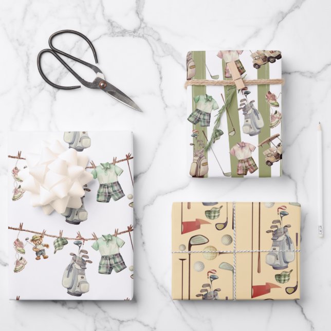 Juego de hojas planas de papel de envolvimiento de (Anverso)