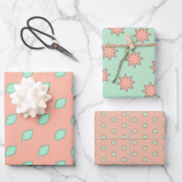 Juego de hojas planas de papel de envolvimiento de