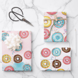 Juego de hojas planas de papel de envolvimiento de