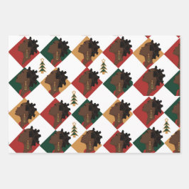 Juego de hojas planas de papel de envolvimiento de