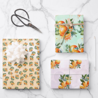 Juego de hojas planas de papel de envolvimiento de