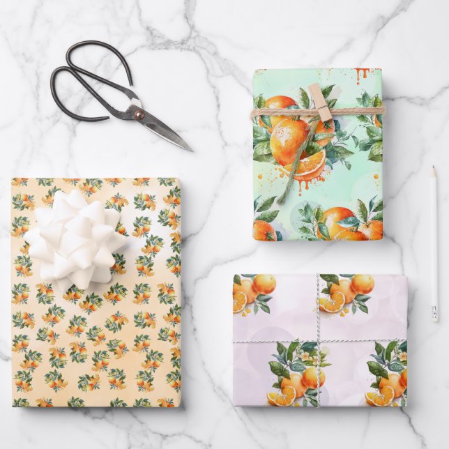 Juego de hojas planas de papel de envolvimiento de (Anverso)