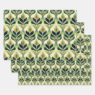 Juego de hojas planas de papel de regalo Art Deco 