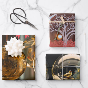 Juego de hojas planas de papel envolvente para Nav