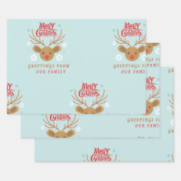 Juego de hojas planas de papel envuelto de 3