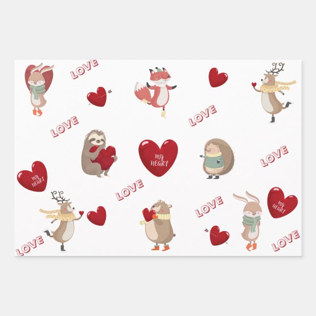 Juego de hojas planas de papel envuelto de 3 (Anverso)