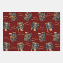 Juego de hojas planas de papel envuelto de 3