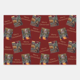 Juego de hojas planas de papel envuelto de 3