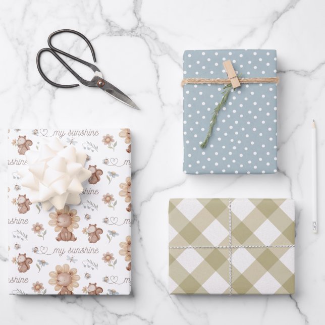 Juego de hojas planas de papel para envolver mi br (Anverso)