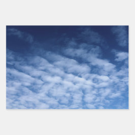 Juego de hojas planas de papel para envolver nubes