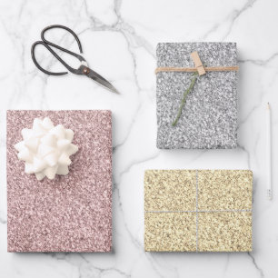 Juego de hojas planas de papel para envolver Purpu