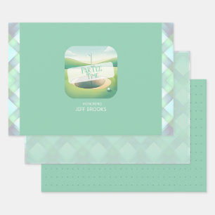 Juego de hojas planas de papel para envolver temas