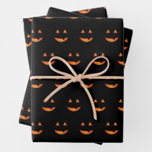 Juego de hojas planas Jack o'lantern de papel de e