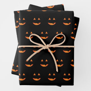 Juego de hojas planas Jack o'lantern de papel de e