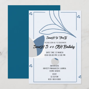 Juego de Invitación de Boda Azul Claro, Azul Franc