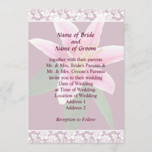Juego de Invitación de Boda con Lirio Stargazer De