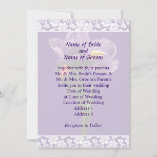 Juego de Invitación de Boda con un Iris Púrpura