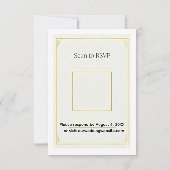 Juego de Invitación de Boda de Acrílico Dorado Ele (Anverso)