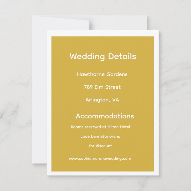 Juego de Invitación de Boda de Acrílico Dorado Ele (Anverso)