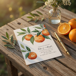 Juego de Invitación de Boda de Citricos en Acuarel