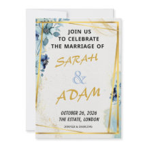 Juego de Invitación de Boda Elegante con Floral Az