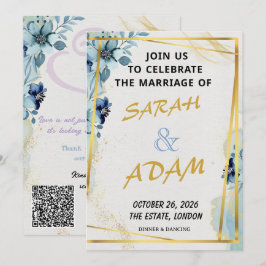 Juego de Invitación de Boda Elegante con Floral Az