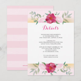 Juego de Invitación de Boda Floral Rosa con Tarjet