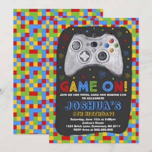 Juego de Invitación de Cumpleaños de Juegos Videoj