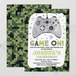 Juego de Invitación de Cumpleaños de Juegos Videoj