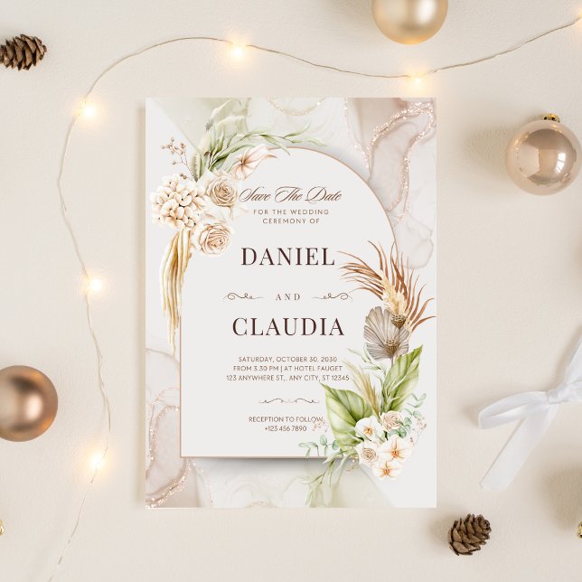 Juego de invitaciones a la boda del Arco del Boho  (Editable boho wedding Template Digital Download available)