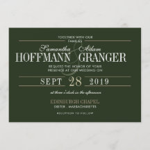 Juego de Invitaciones a la Boda Verde Tradicional