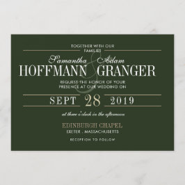 Juego de Invitaciones a la Boda Verde Tradicional 