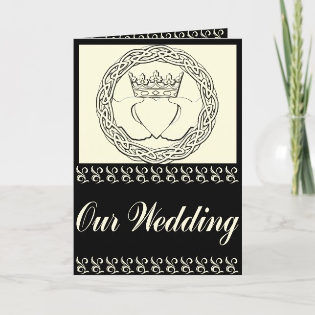 Juego de invitaciones de boda de Claddagh (Anverso)