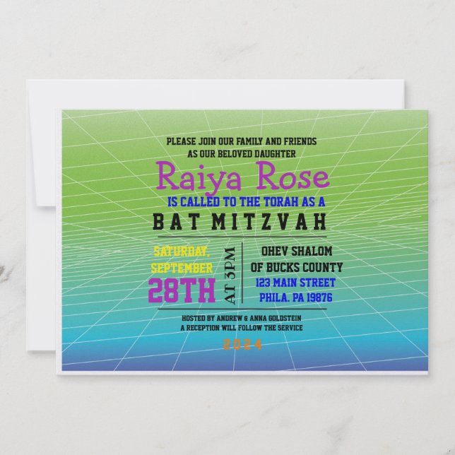 JUEGO DE JUEGOS DIGITAL Bat Mitzvah Invitación (Anverso)