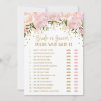 Juego de la Ducha de la Novia Esposo Ella Dijo El 