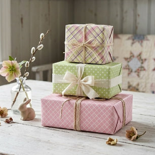Juego de láminas de papel de regalo de Pascua a cu