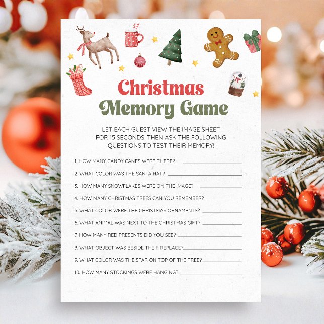 Juego de Memoria de Navidad (Christmas Memory Gane Fun Family Card Game)