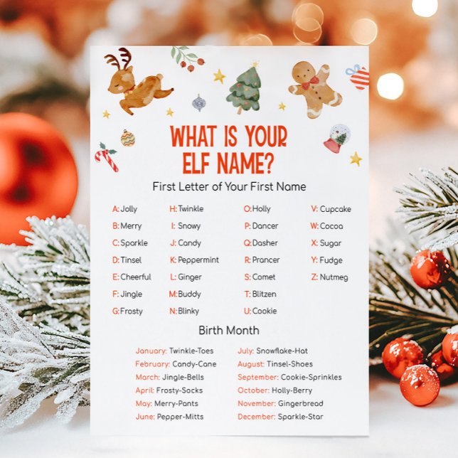 Juego de nombre de duende de Navidad (Christmas Party Games )