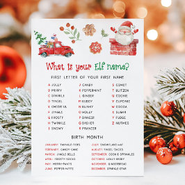 Juego de Nombre de Duende de Santa Navidad