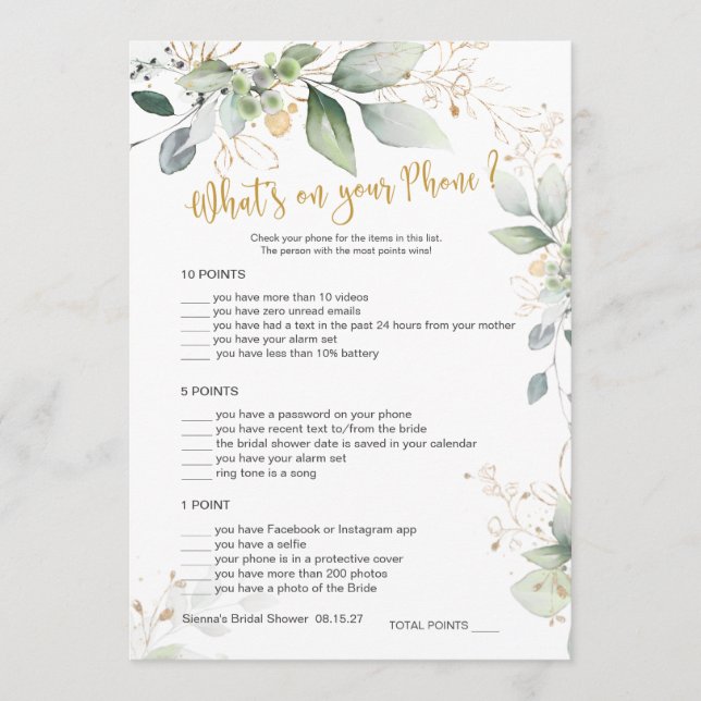 Juego de novias verde en tu tarjeta de teléfono (Anverso)