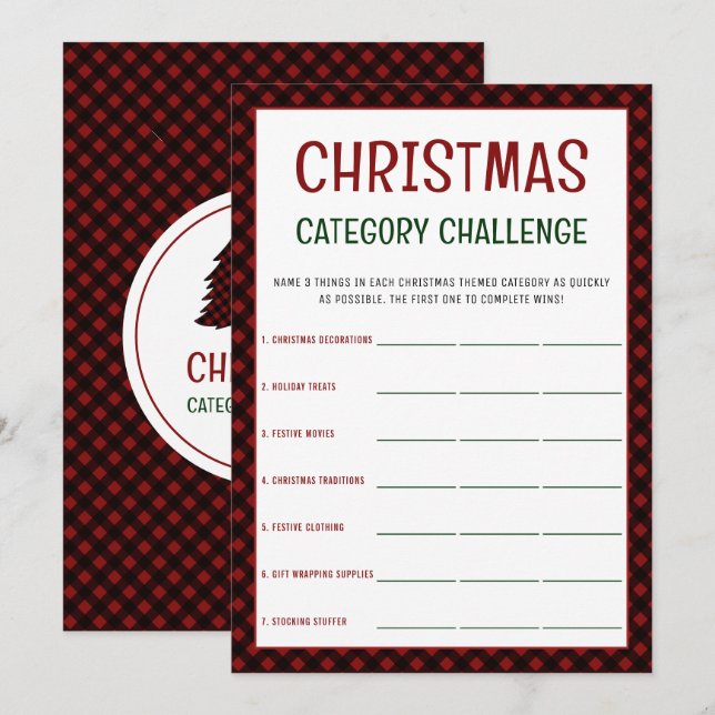 Juego de palabras de categoría de navidades | Jueg (Anverso / Reverso)