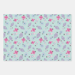 Juego de papel de ajuste caprichoso de 3 hojas