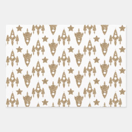 Juego de papel de ajuste con temas de espacio